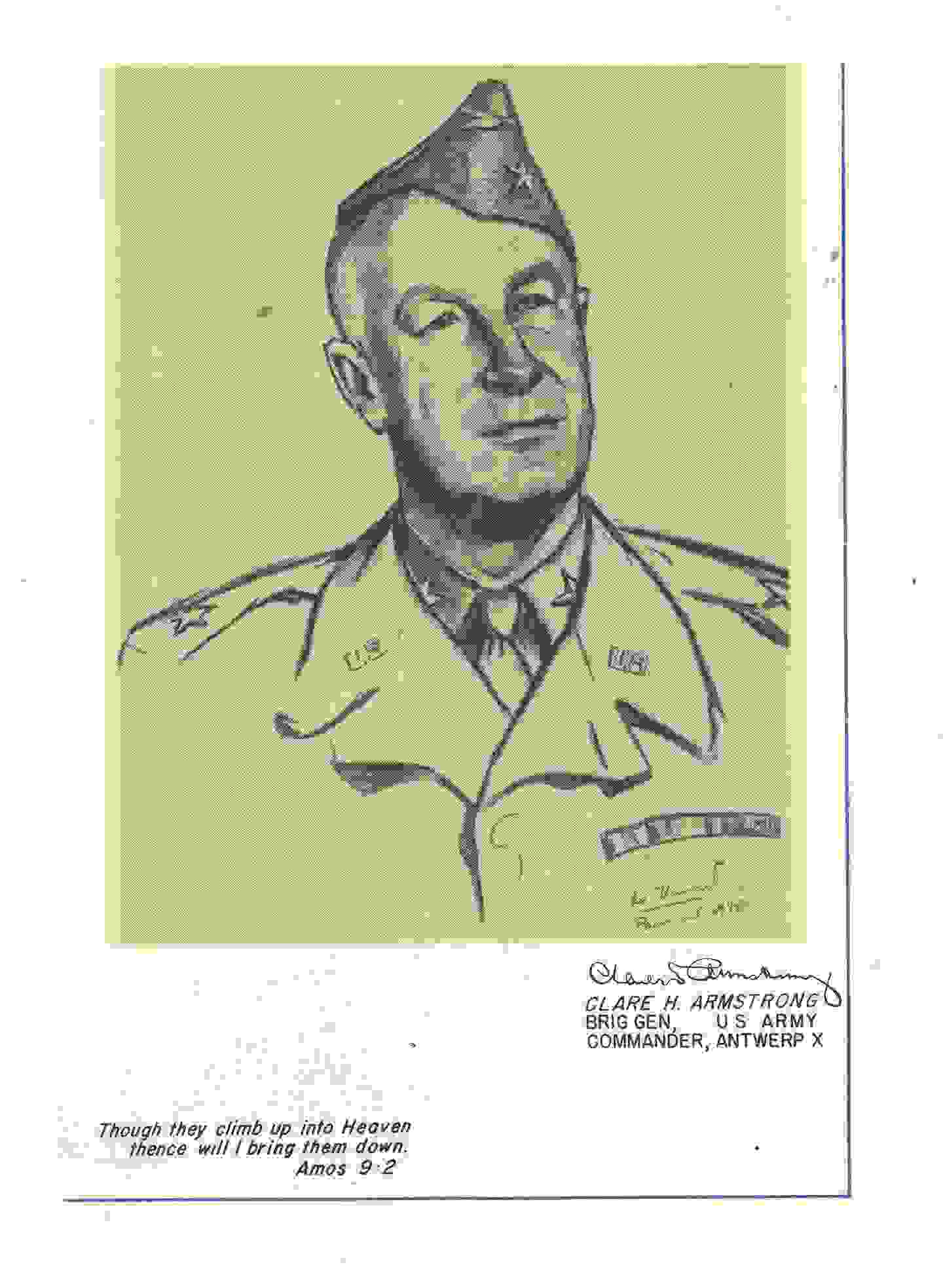 Getekend portret van een militair