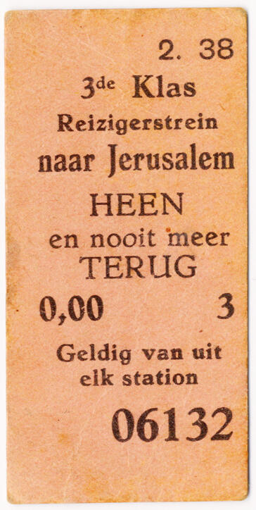 Treinticketje 'Heen en nooit meer terug'