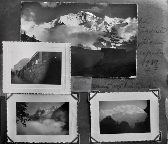 Collage van landschapsfoto's in de bergen