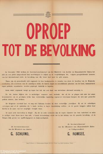 Een oproep tot rust en orde naar de bevolking