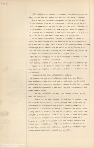 Een artikel van het Collegebesluit van 3 december 1942